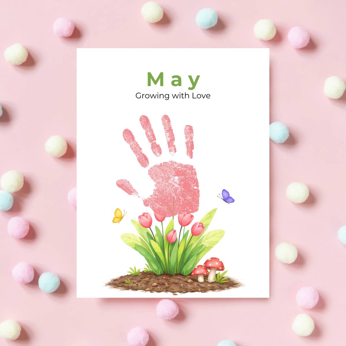 12 Month Handprint Memory Book for Kids | A Year of Little Handprints Printable Keepsake