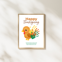 Happy Thanksgiving Turkey Handprint Craft Printable | Thanksgiving Handprint Keepsake | Preschool Fall Activity PDF