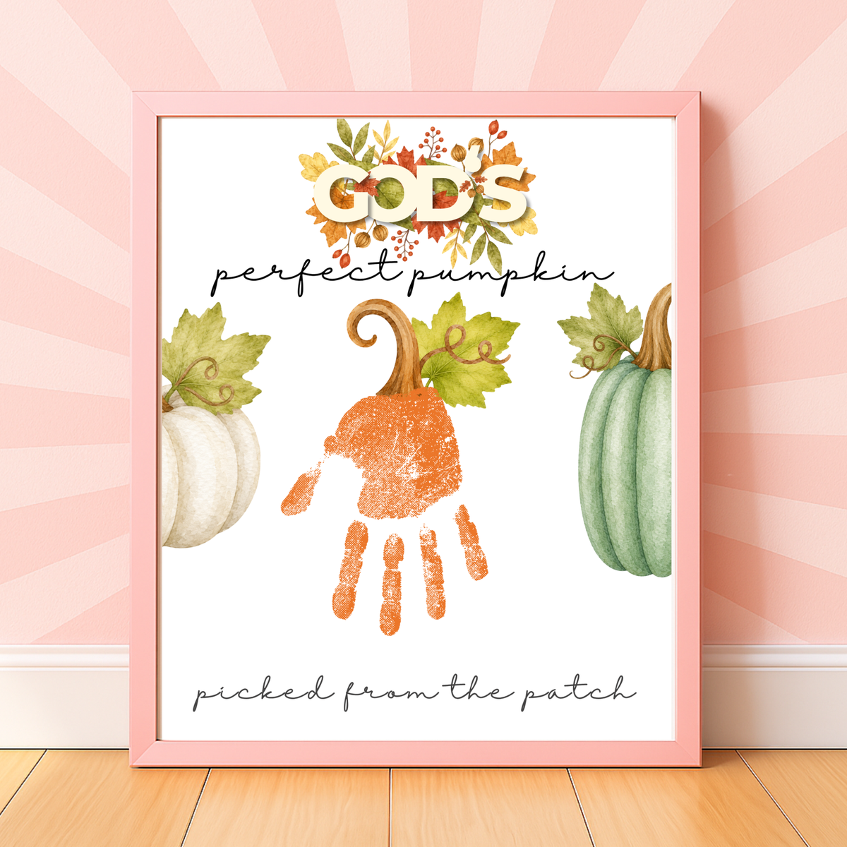 God’s Perfect Pumpkin Handprint Craft Printable | Christian Fall Keepsake | Pumpkin Handprint Activity for Kids | Preschool & Sunday School Craft