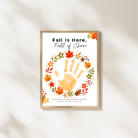 Fall Is Here, Full of Cheer Handprint Craft | Fall Wreath Keepsake | Autumn Printable for Kids