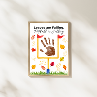 Football Handprint Craft Printable | Leaves Are Falling Football Is Calling | Fall Football Keepsake Activity for Kids | Preschool Printable