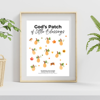God’s Patch of Little Blessings Fingerprint Pumpkin Craft | Christian Fall Printable for Kids