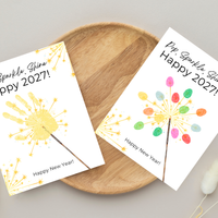 Pop, Sparkle, Shine Handprint & Fingerprint Craft | Happy New Year 2027 Printable | Preschool New Year's Eve Activity | Kids Keepsake Craft