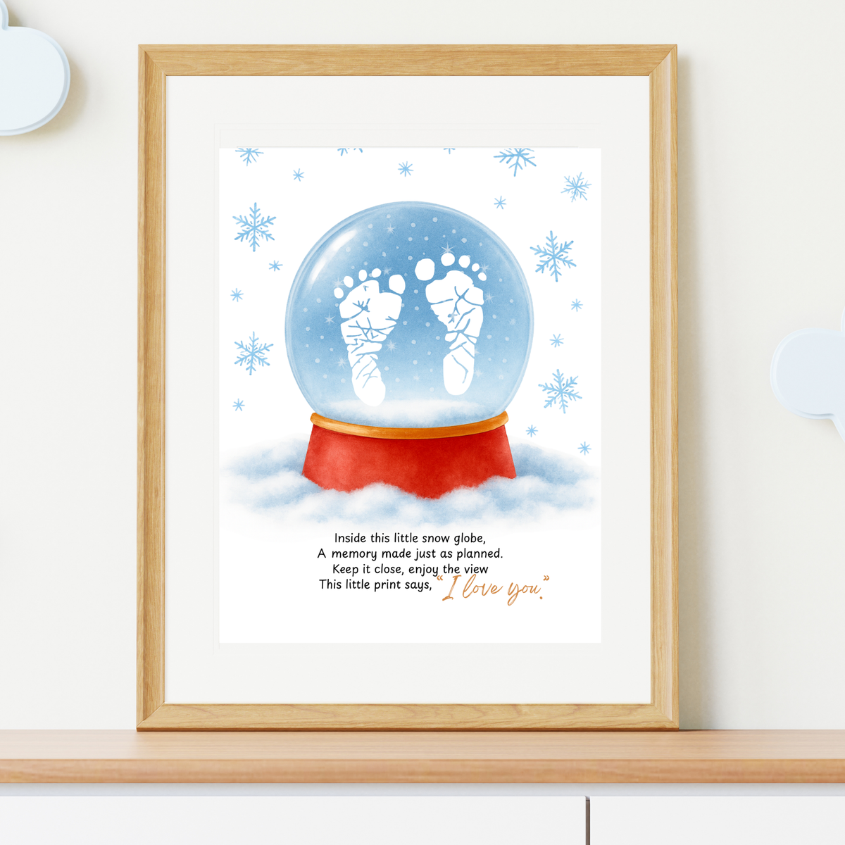 Snow Globe Handprint & Footprint Craft | Winter Keepsake Printable | Preschool Handprint Activity | Baby Footprint Memory Craft