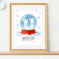 Snow Globe Handprint & Footprint Craft | Winter Keepsake Printable | Preschool Handprint Activity | Baby Footprint Memory Craft
