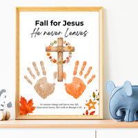 Fall for Jesus Cross Handprint Craft | Christian Fall Printable | Autumn Keepsake for Kids