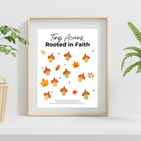 Christian Fall Fingerprint Craft for Kids | Tiny Acorns Rooted in Faith Printable | Autumn Bible Activity