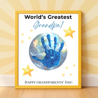 World’s Greatest Grandpa Handprint Craft | Grandparents Day Printable Keepsake for Kids