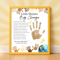 Martin Luther King Jr. Handprint Craft for Kids | MLK Day Little Dreams Big Change Printable Activity