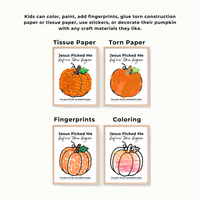 Jesus Picked Me Before Time Began Pumpkin Craft | Christian Fall Printable | Preschool Thanksgiving Activity