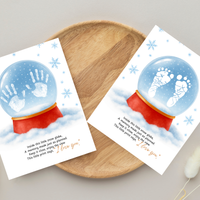 Snow Globe Handprint & Footprint Craft | Winter Keepsake Printable | Preschool Handprint Activity | Baby Footprint Memory Craft