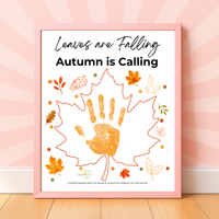 Leaves Are Falling, Autumn Is Calling Handprint Craft | Fall Handprint Printable | Preschool Autumn Keepsake | Kindergarten Fall Activity