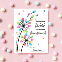 Grandparents Day Fingerprint Craft for Kids | I Couldn’t Wish for Better Grandparents Printable | Dandelion Keepsake