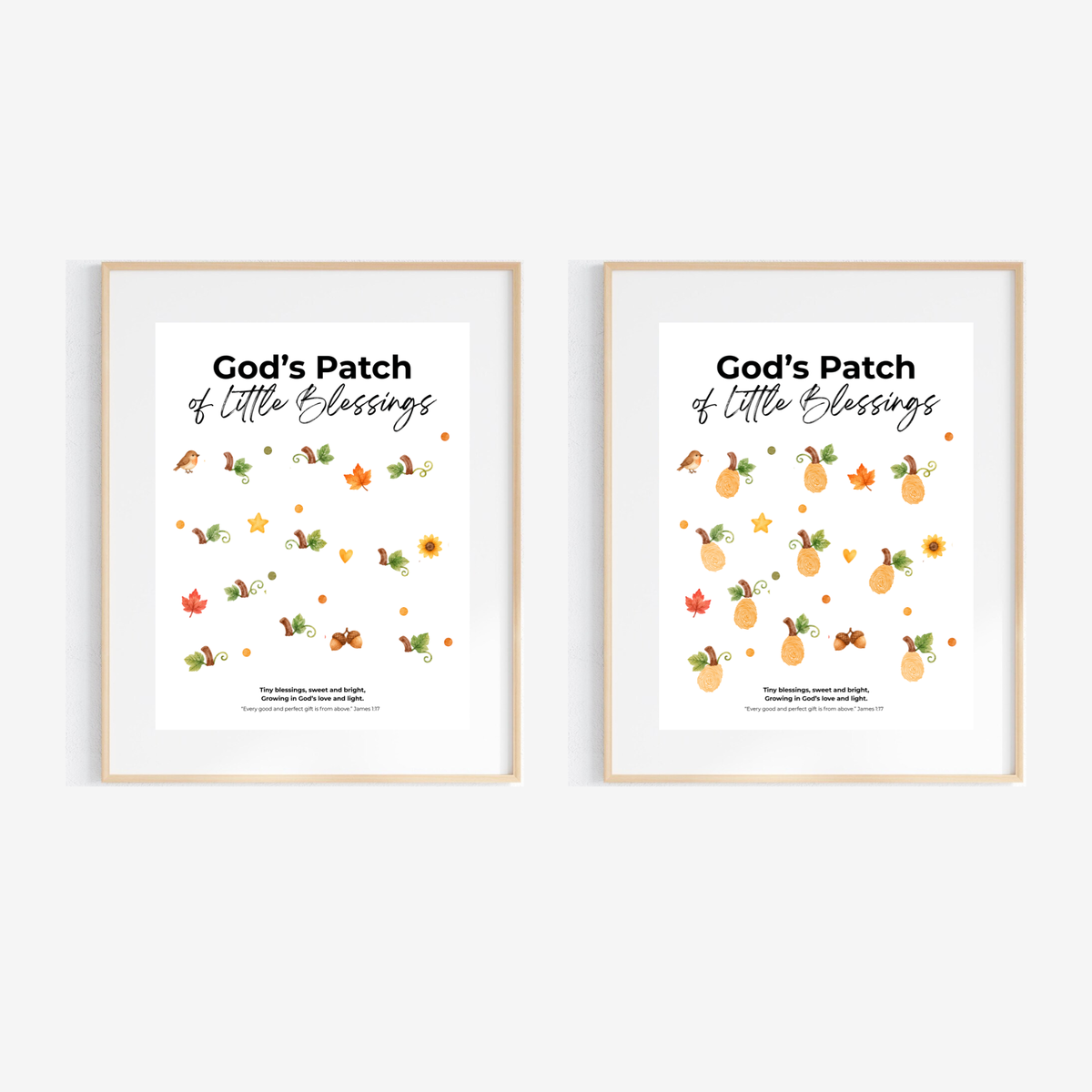 God’s Patch of Little Blessings Fingerprint Pumpkin Craft | Christian Fall Printable for Kids