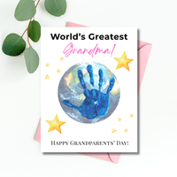 World’s Greatest Grandma Handprint Craft | Grandparents Day Printable Keepsake for Kids