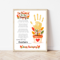 I'm Thankful for My Family Thanksgiving Handprint Craft | Christian Fall Keepsake Printable for Kids