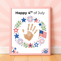 4th of July Handprint Wreath Craft for Kids | Patriotic Preschool & Kindergarten Activity | Independence Day Printable