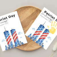 Patriot Day September 11th Handprint Craft Printable | 9/11 Remembrance Keepsake | Twin Towers Handprint Activity | Preschool Patriot Day Craft