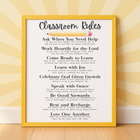 Christian Classroom Rules Poster | Faith-Based Behavior Expectations Chart | Bible Verse Classroom Wall Art | Homeschool Christian Decor