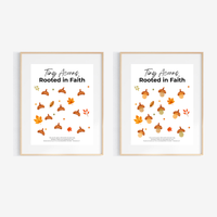Christian Fall Fingerprint Craft for Kids | Tiny Acorns Rooted in Faith Printable | Autumn Bible Activity