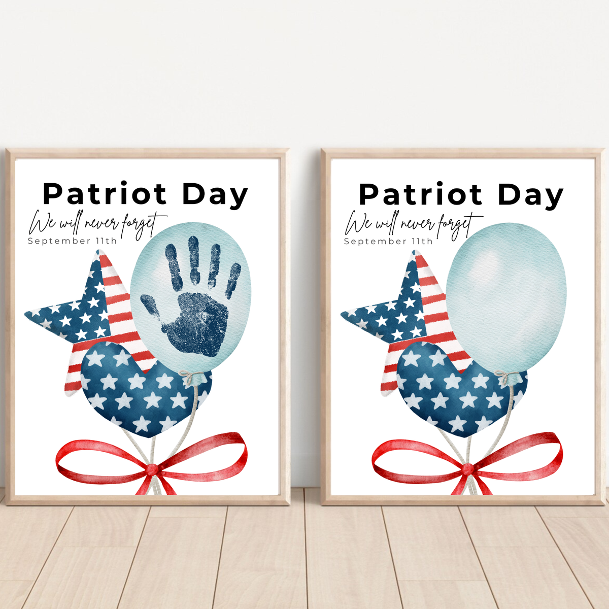 Patriot Day Balloons Handprint Craft for Kids | September 11th Preschool 9/11 Remembrance Activity & Keepsake