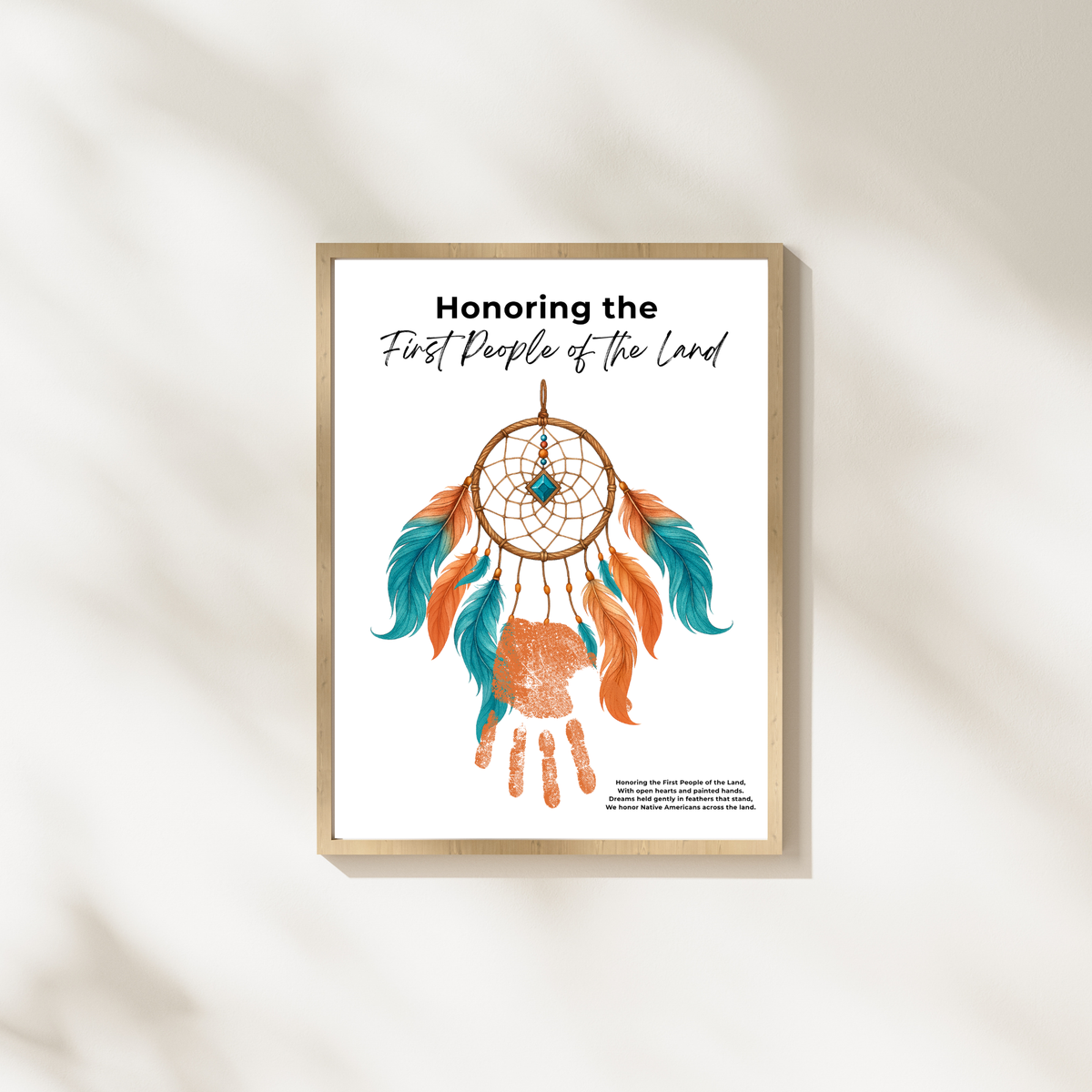 Honoring the First People of the Land Dreamcatcher Handprint Craft | Native American Heritage Month Printable