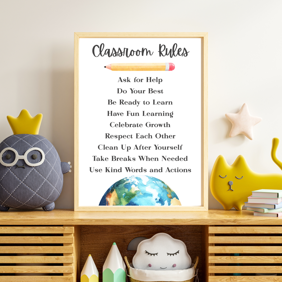 Classroom Rules Printable Poster Set | Preschool Classroom Decor | Classroom Rules Wall Art | Teacher Classroom Poster | Homeschool Classroom Decor
