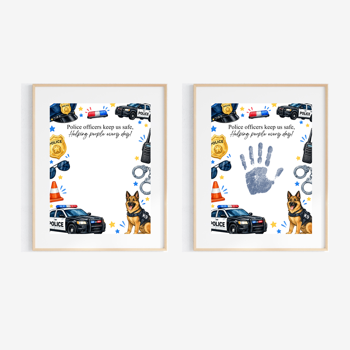 Police Officer Handprint Craft for Kids | Community Helpers Printable | Preschool Police Activity