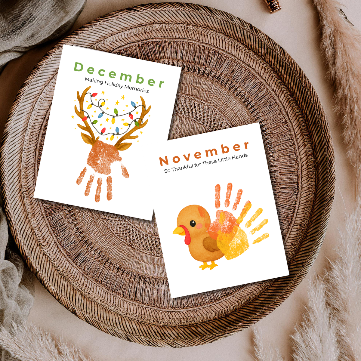 12 Month Handprint Memory Book for Kids | A Year of Little Handprints Printable Keepsake