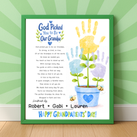 Grandparents Day Handprint Craft for Kids | God Picked You to Be My Grandpa & Our Grandpa Christian Keepsake