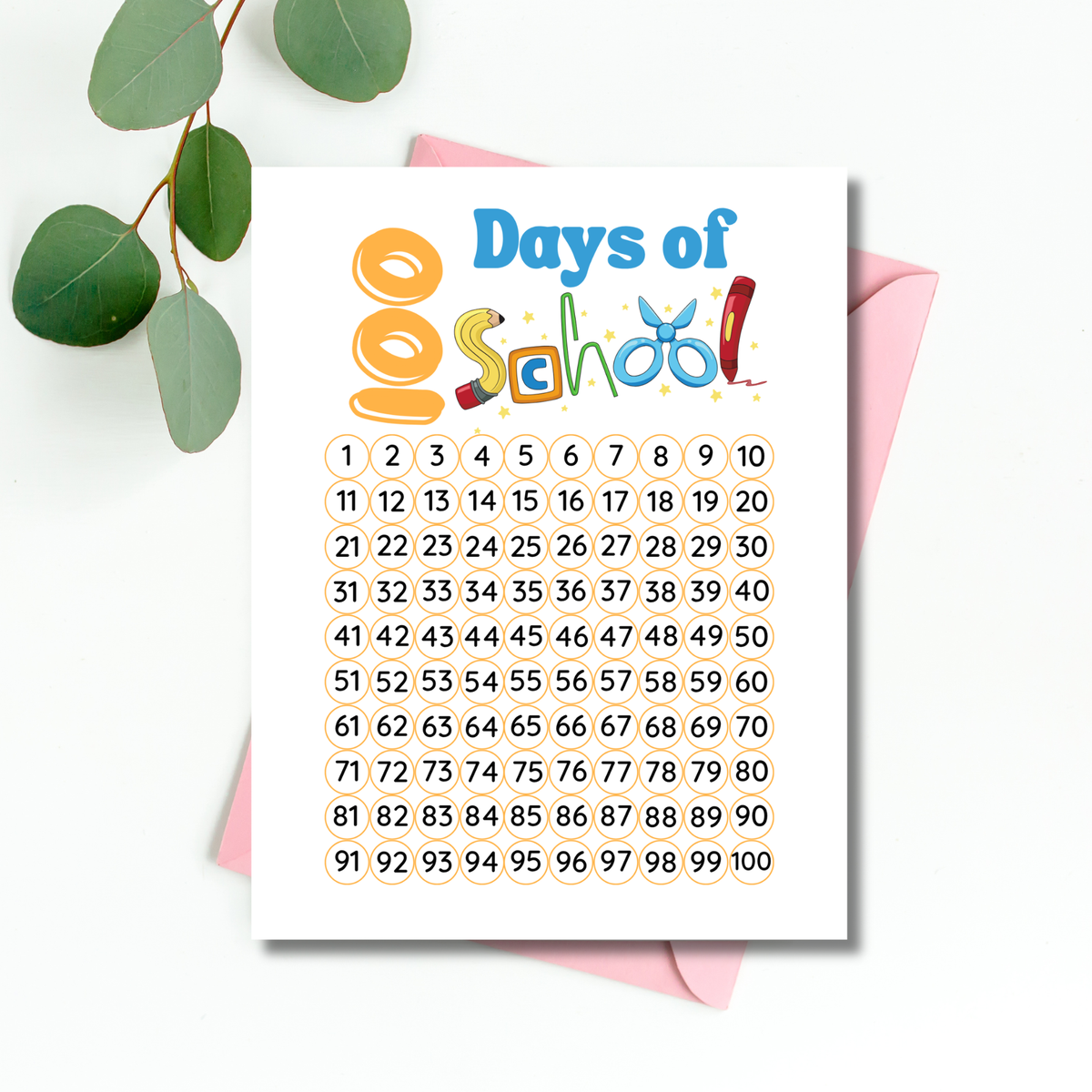 100 Days of School Printable Activities | 100 Chart & Color by Number Classroom Worksheets for Kids