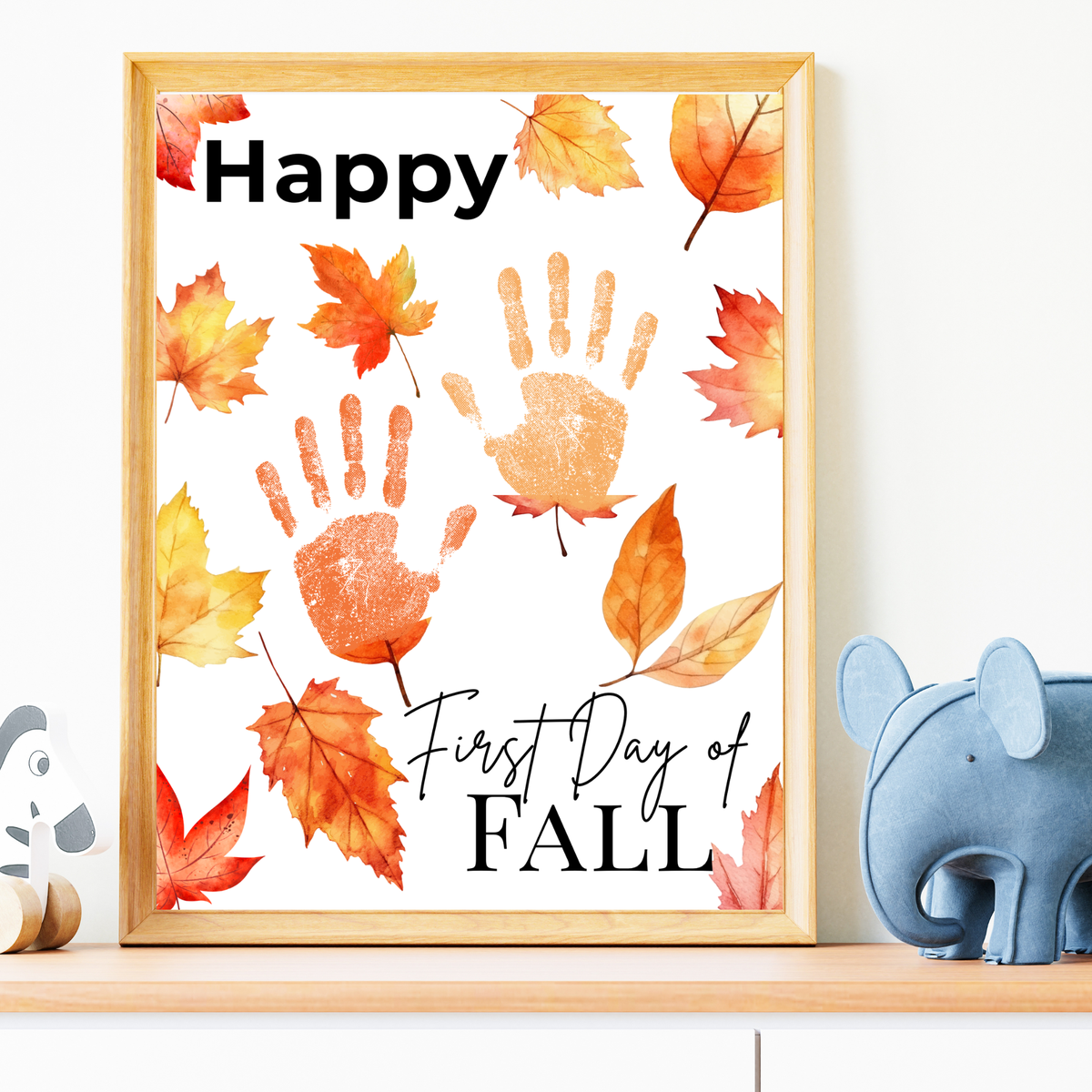 Happy First Day of Fall Handprint Craft | Autumn Keepsake Printable | Preschool Fall Handprint Activity | Classroom & Homeschool Fall Craft