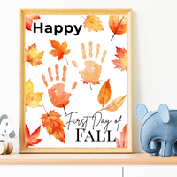 Happy First Day of Fall Handprint Craft | Autumn Keepsake Printable | Preschool Fall Handprint Activity | Classroom & Homeschool Fall Craft