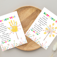 Happy New Year Sparkler Poem Handprint & Fingerprint Craft | New Year's Printable | Preschool New Year Keepsake | Kindergarten 2027 Activity