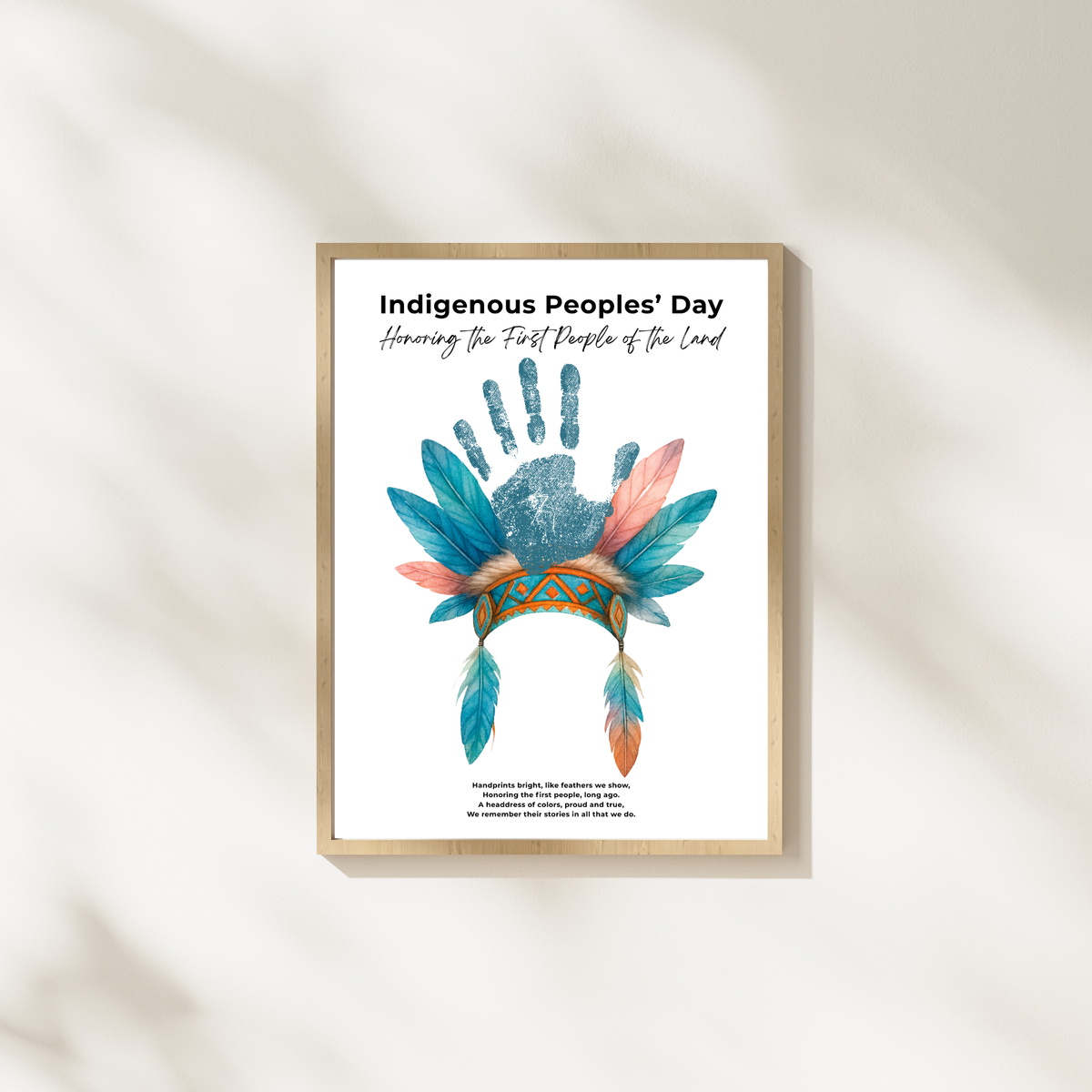Indigenous Peoples' Day Handprint Craft | Native American Heritage Printable | Preschool & Kindergarten Keepsake Activity