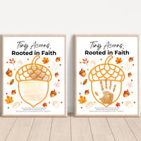 Christian Fall Acorn Fingerprint Craft for Kids | Tiny Acorns Rooted in Faith Bible Fine Motor Activity