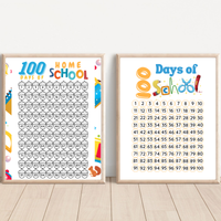 100 Days of School Printable Activities | 100 Chart & Color by Number Classroom Worksheets for Kids