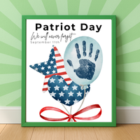 Patriot Day Balloons Handprint Craft for Kids | September 11th Preschool 9/11 Remembrance Activity & Keepsake