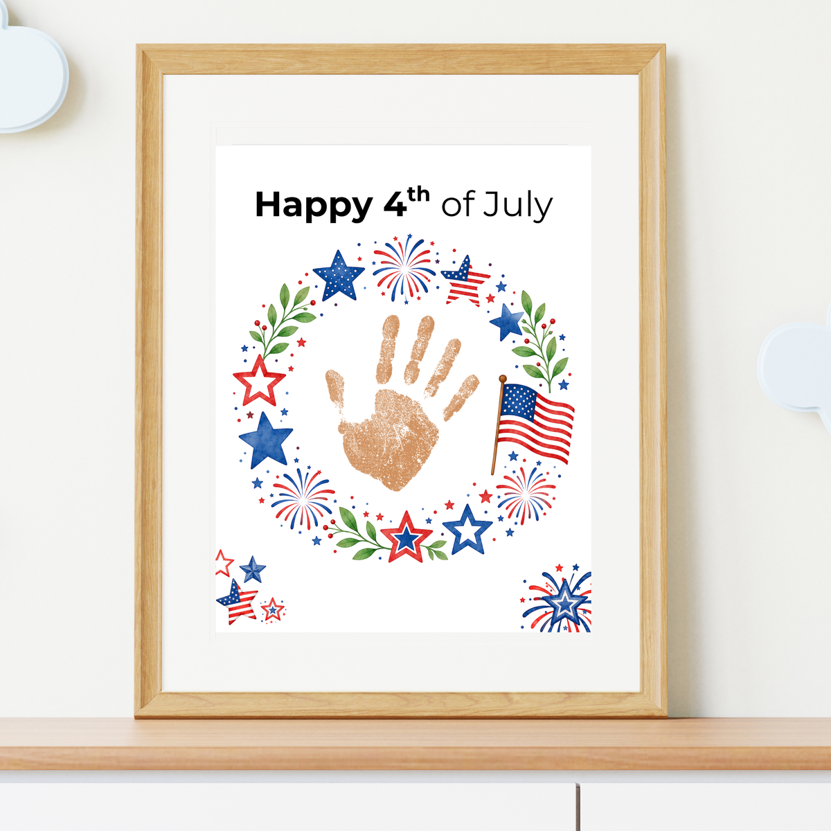 4th of July Handprint Wreath Craft for Kids | Patriotic Preschool & Kindergarten Activity | Independence Day Printable