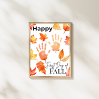 Happy First Day of Fall Handprint Craft | Autumn Keepsake Printable | Preschool Fall Handprint Activity | Classroom & Homeschool Fall Craft