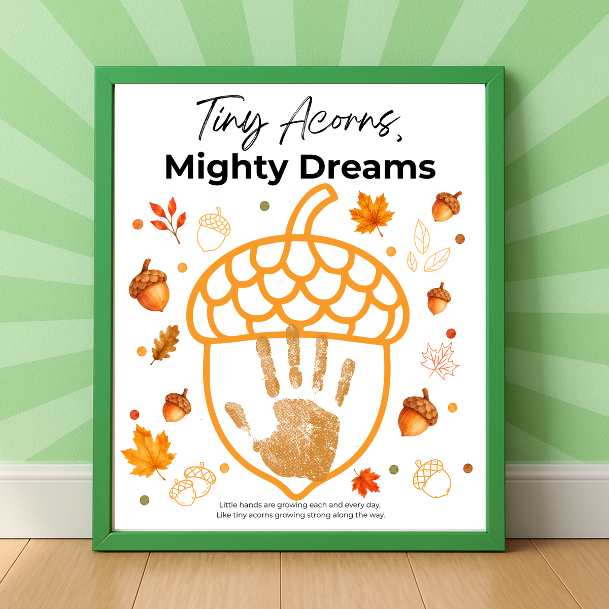 Fall Acorn Outline Craft for Kids | Tiny Acorns Mighty Dreams Preschool Fine Motor & Creative Art Activity