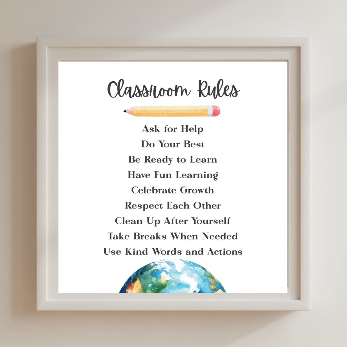 Classroom Rules Printable Poster Set | Preschool Classroom Decor | Classroom Rules Wall Art | Teacher Classroom Poster | Homeschool Classroom Decor