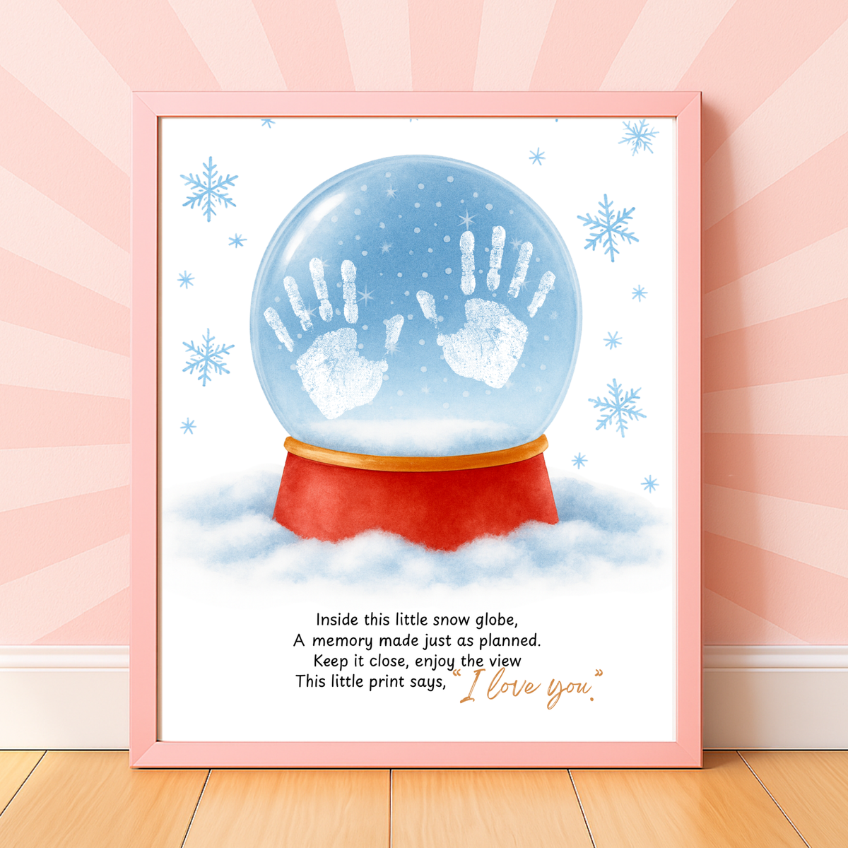 Snow Globe Handprint & Footprint Craft | Winter Keepsake Printable | Preschool Handprint Activity | Baby Footprint Memory Craft