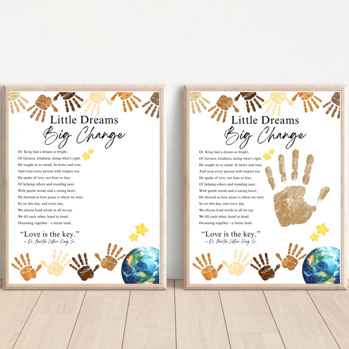 Martin Luther King Jr. Handprint Craft for Kids | MLK Day Little Dreams Big Change Printable Activity