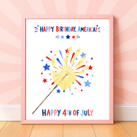 4th of July Handprint Craft for Kids | Patriotic Preschool & Kindergarten Activity | Happy Birthday America Printable