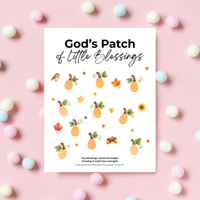 God’s Patch of Little Blessings Fingerprint Pumpkin Craft | Christian Fall Printable for Kids