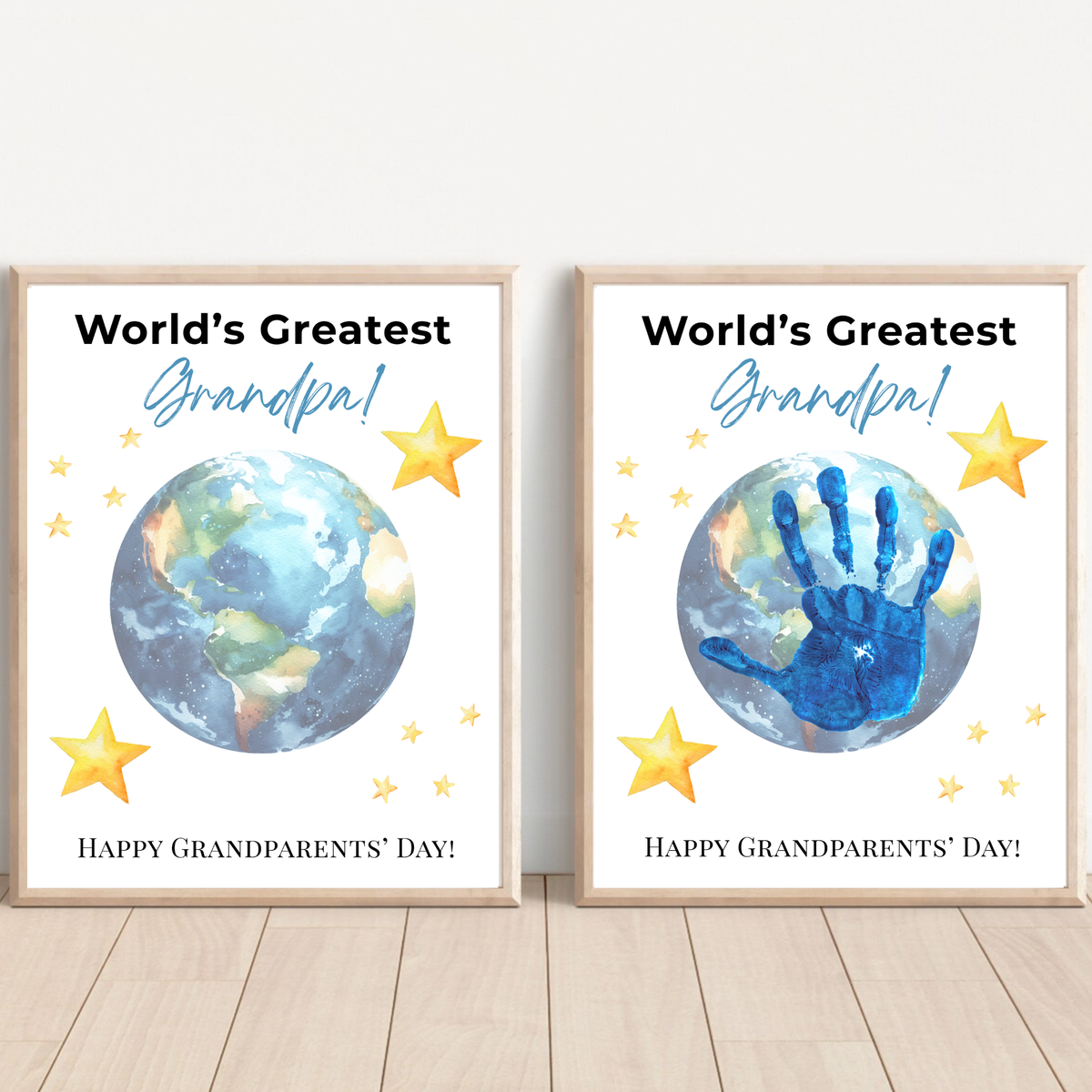 World’s Greatest Grandpa Handprint Craft | Grandparents Day Printable Keepsake for Kids