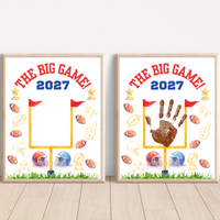 Super Bowl 2027 Handprint Craft for Kids | The Big Game Football Printable | Preschool Sports Keepsake