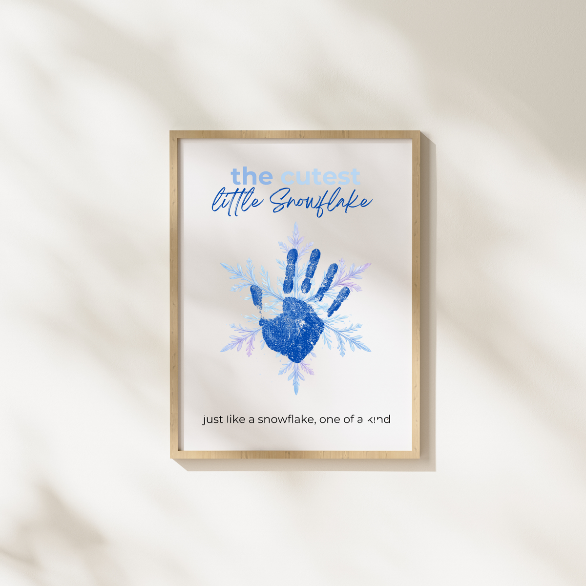 Winter Handprint Snowflake Craft Printable for Kids | Little Snowflake Keepsake Art | One of a Kind Winter Decor PDF