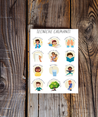 Italian Calming Techniques Poster | Emotional Regulation Chart for Kids | Educational Classroom & Home Wall Art